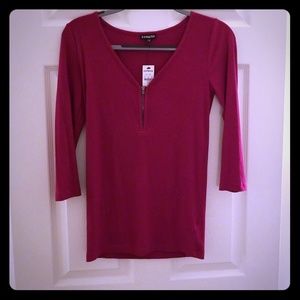 Fuschia express zipper top